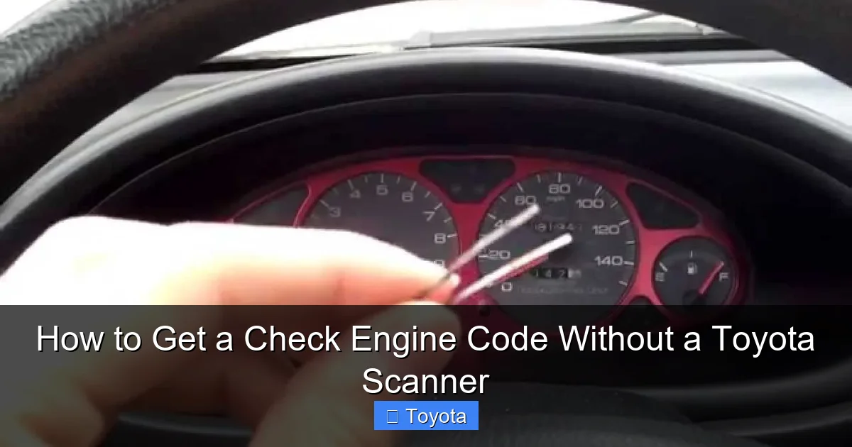 How to Get a Check Engine Code Without a Toyota Scanner