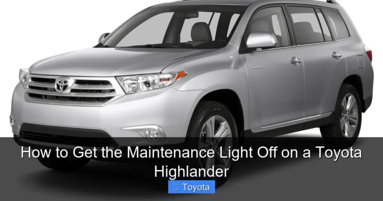 How to Get the Maintenance Light Off on a Toyota Highlander