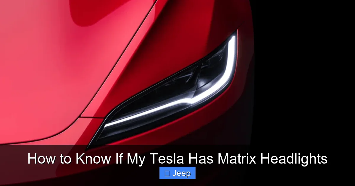 How to Know If My Tesla Has Matrix Headlights