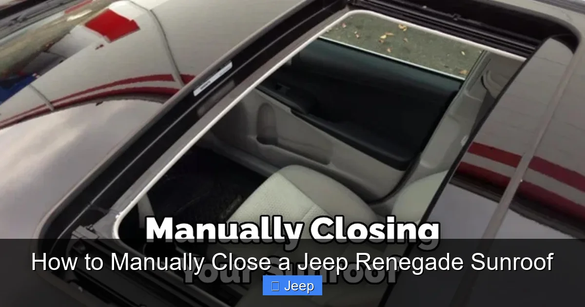 How to Manually Close a Jeep Renegade Sunroof