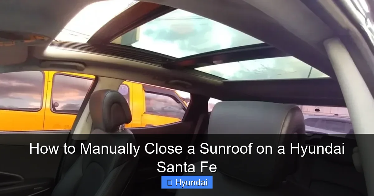 How to Manually Close a Sunroof on a Hyundai Santa Fe