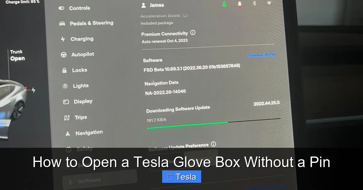 How to Open a Tesla Glove Box Without a Pin