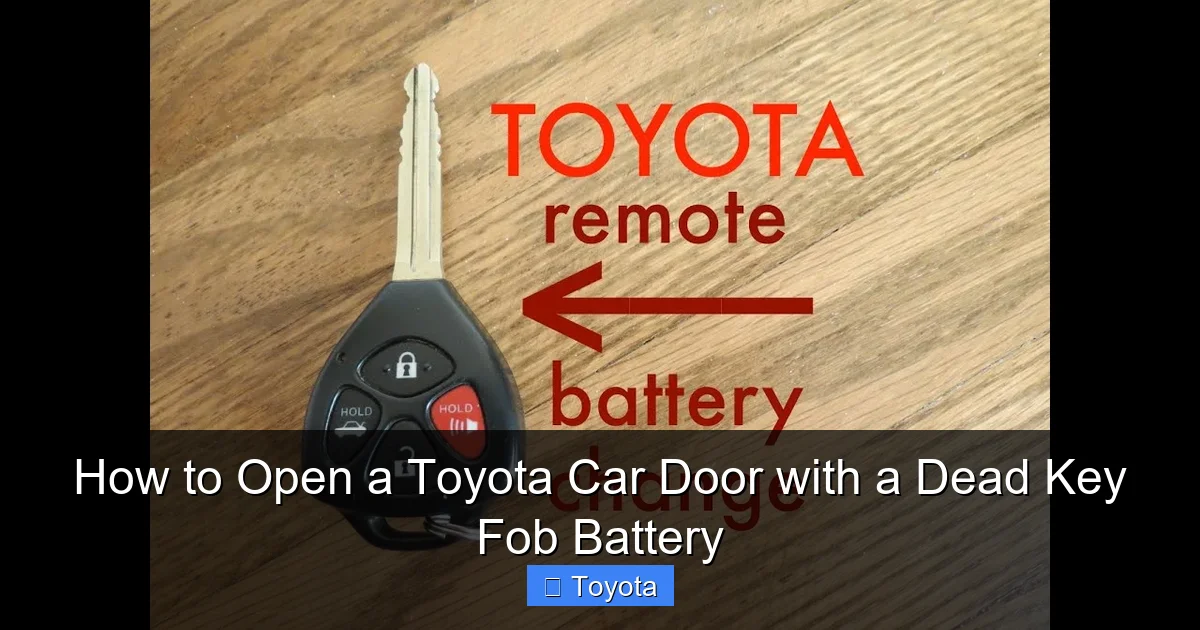 How to Open a Toyota Car Door with a Dead Key Fob Battery