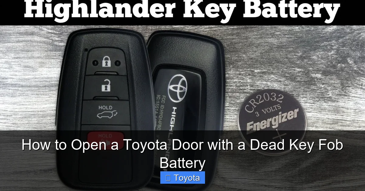 How to Open a Toyota Door with a Dead Key Fob Battery