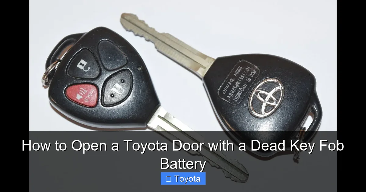 How to Open a Toyota Door with a Dead Key Fob Battery