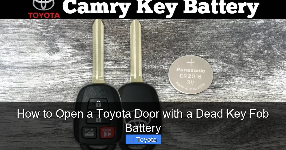 How to Open a Toyota Door with a Dead Key Fob Battery