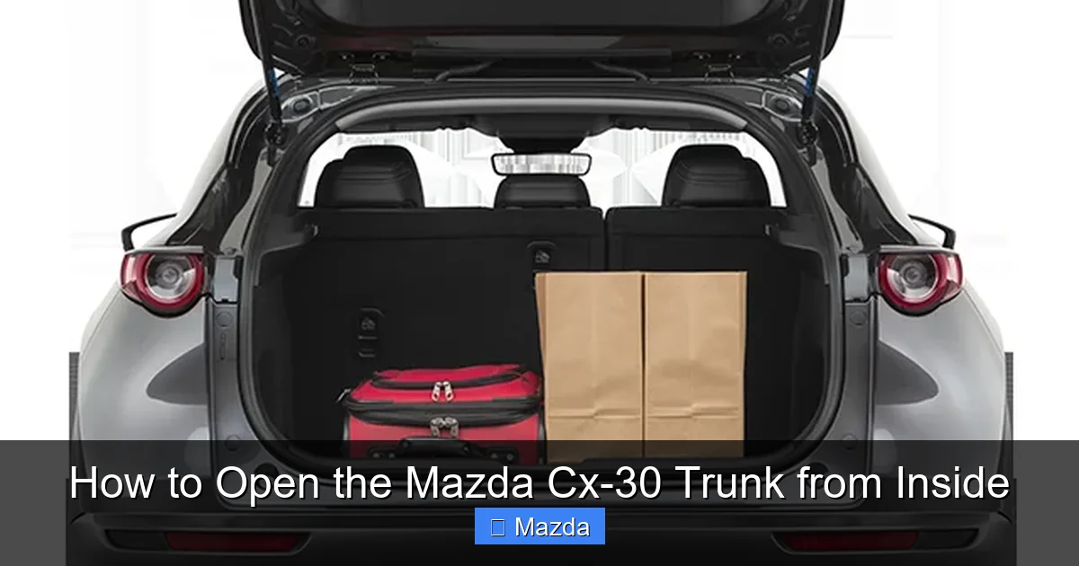 How to Open the Mazda Cx-30 Trunk from Inside
