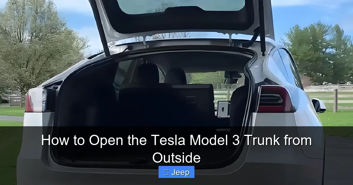 How to Open the Tesla Model 3 Trunk from Outside