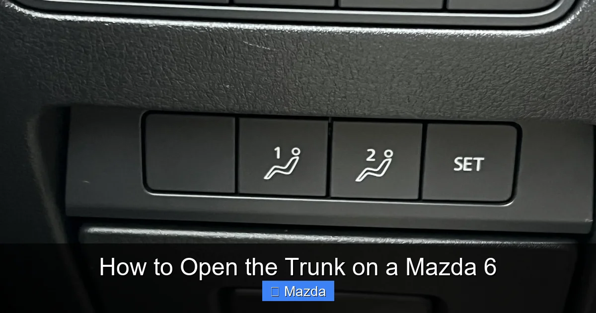 How to Open the Trunk on a Mazda 6
