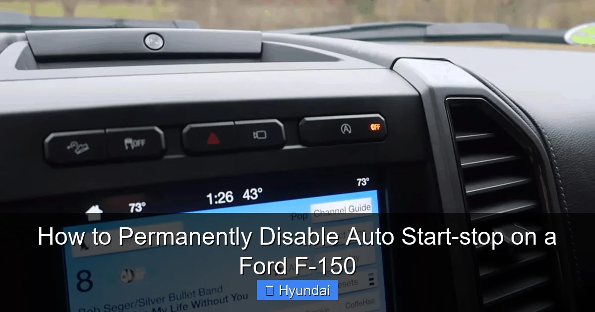 How to Permanently Disable Auto Start-stop on a Ford F-150