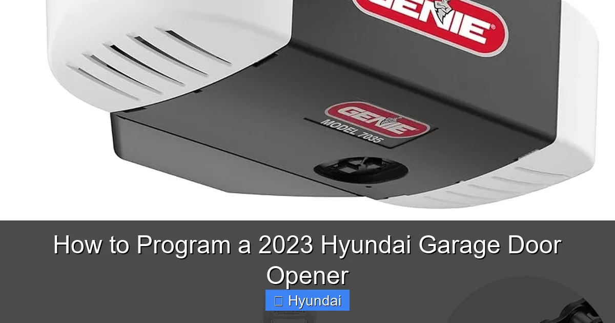 How to Program a 2023 Hyundai Garage Door Opener