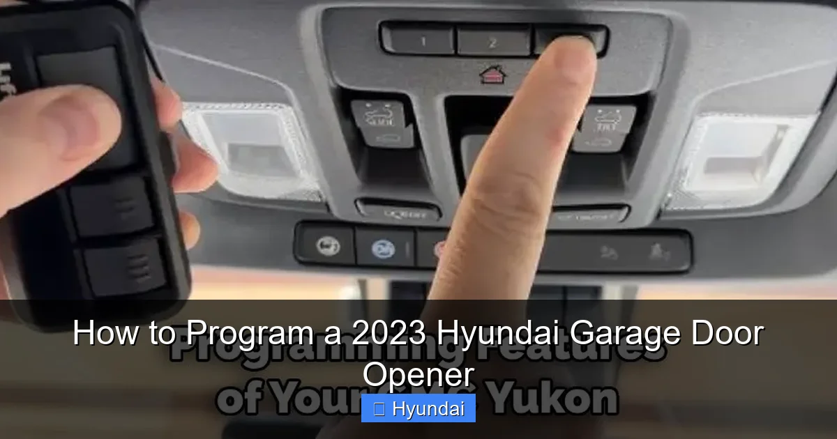 How to Program a 2023 Hyundai Garage Door Opener