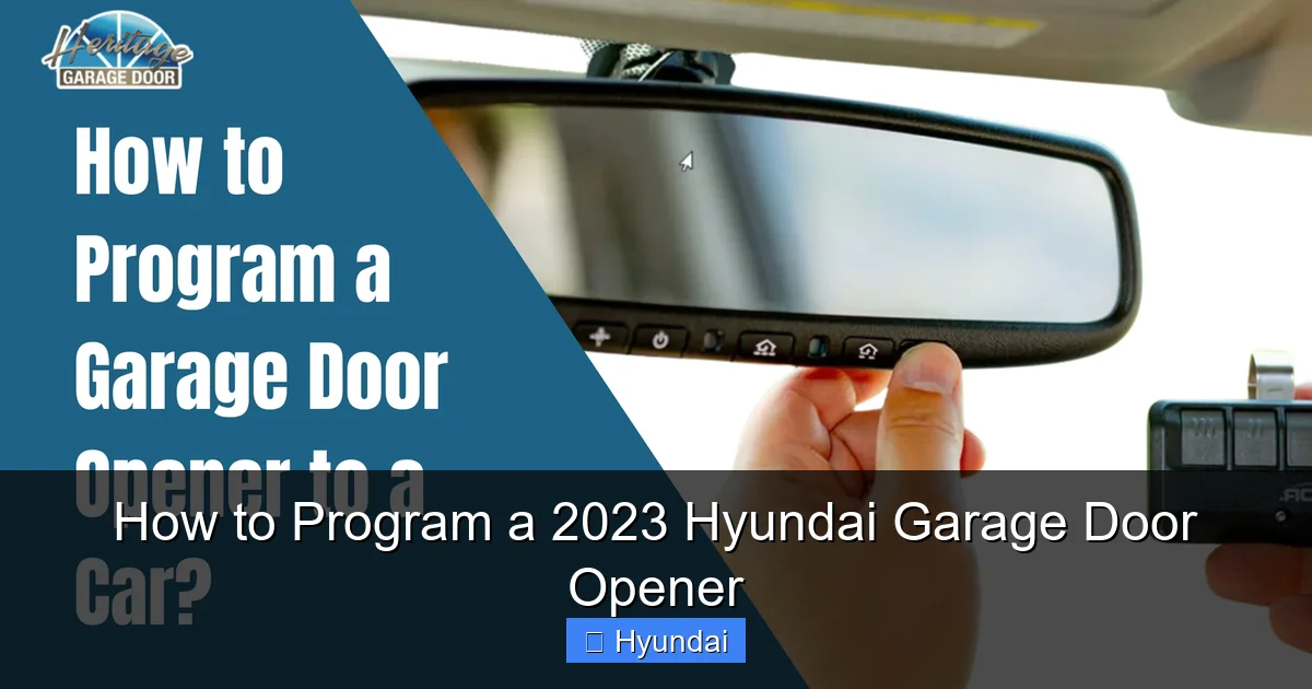 How to Program a 2023 Hyundai Garage Door Opener