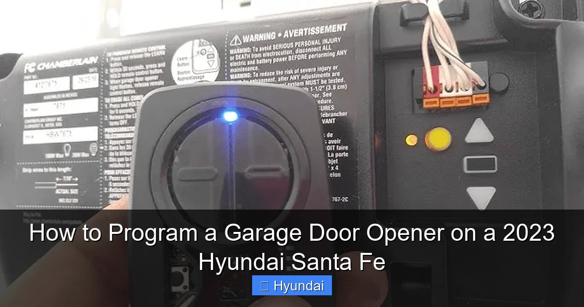 How to Program a Garage Door Opener on a 2023 Hyundai Santa Fe
