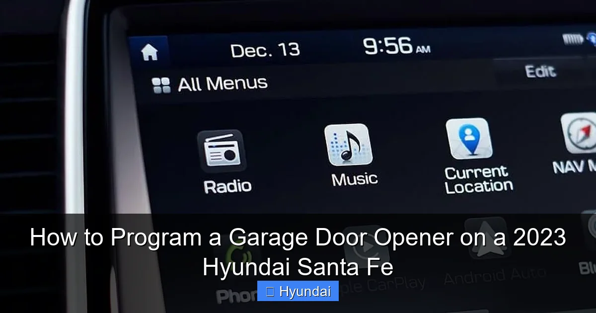 How to Program a Garage Door Opener on a 2023 Hyundai Santa Fe