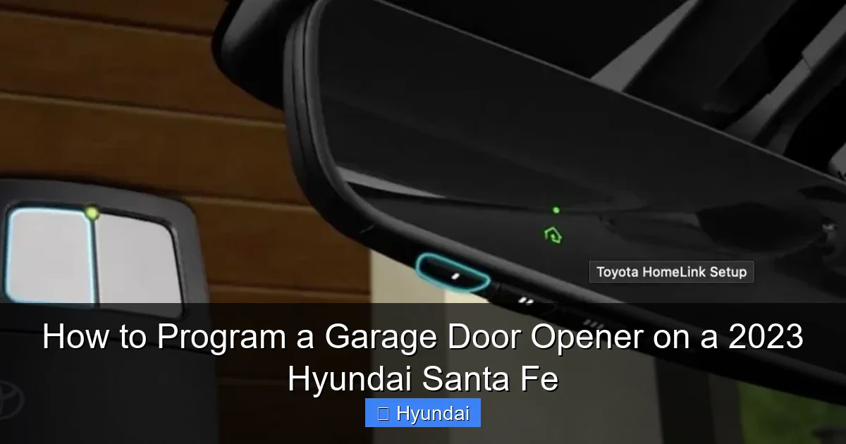 How to Program a Garage Door Opener on a 2023 Hyundai Santa Fe
