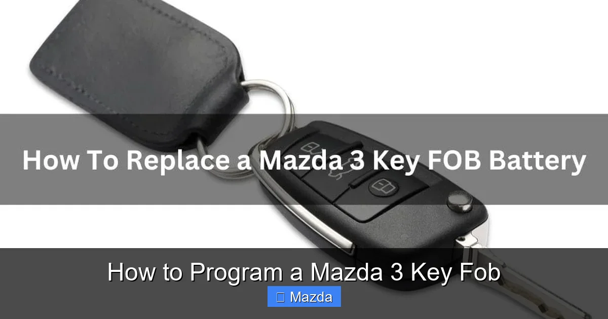 How to Program a Mazda 3 Key Fob
