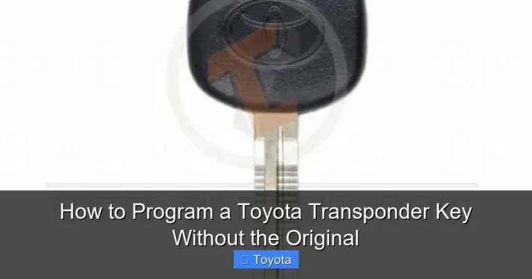 How to Program a Toyota Transponder Key Without the Original
