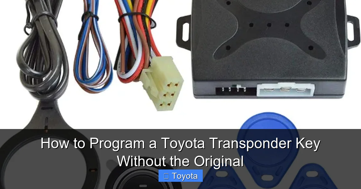 How to Program a Toyota Transponder Key Without the Original