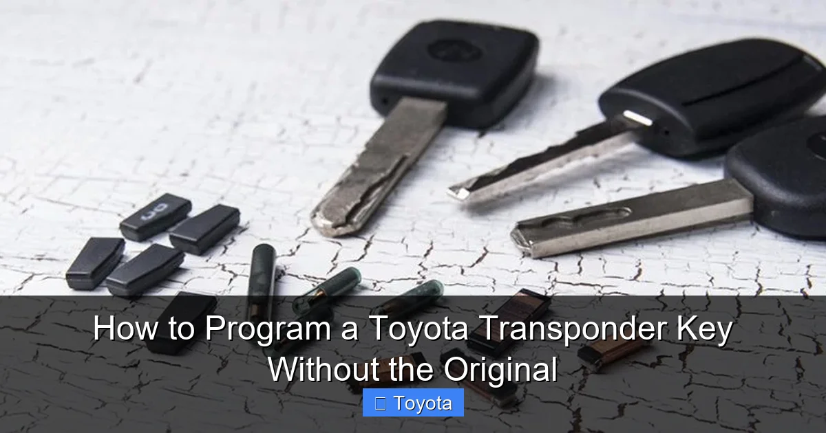 How to Program a Toyota Transponder Key Without the Original