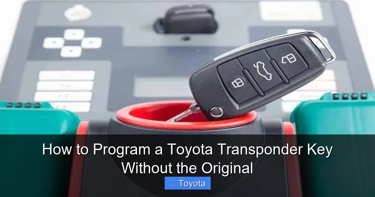 How to Program a Toyota Transponder Key Without the Original