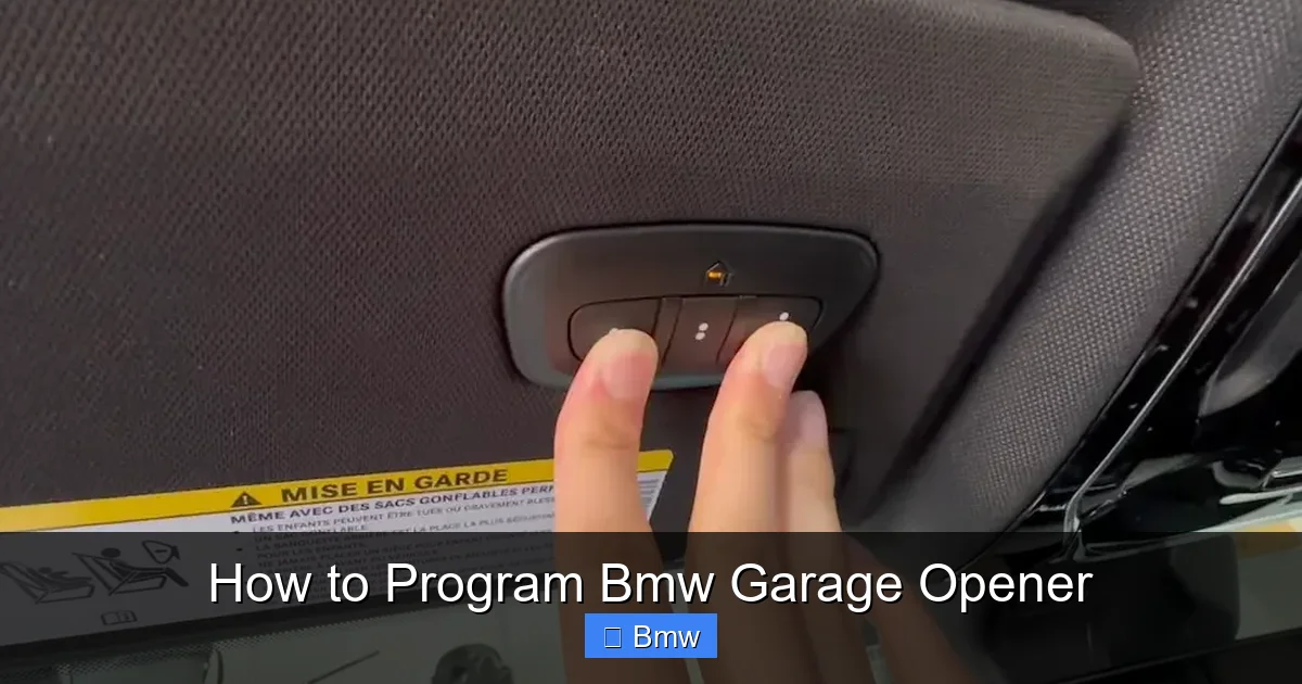 How to Program Bmw Garage Opener