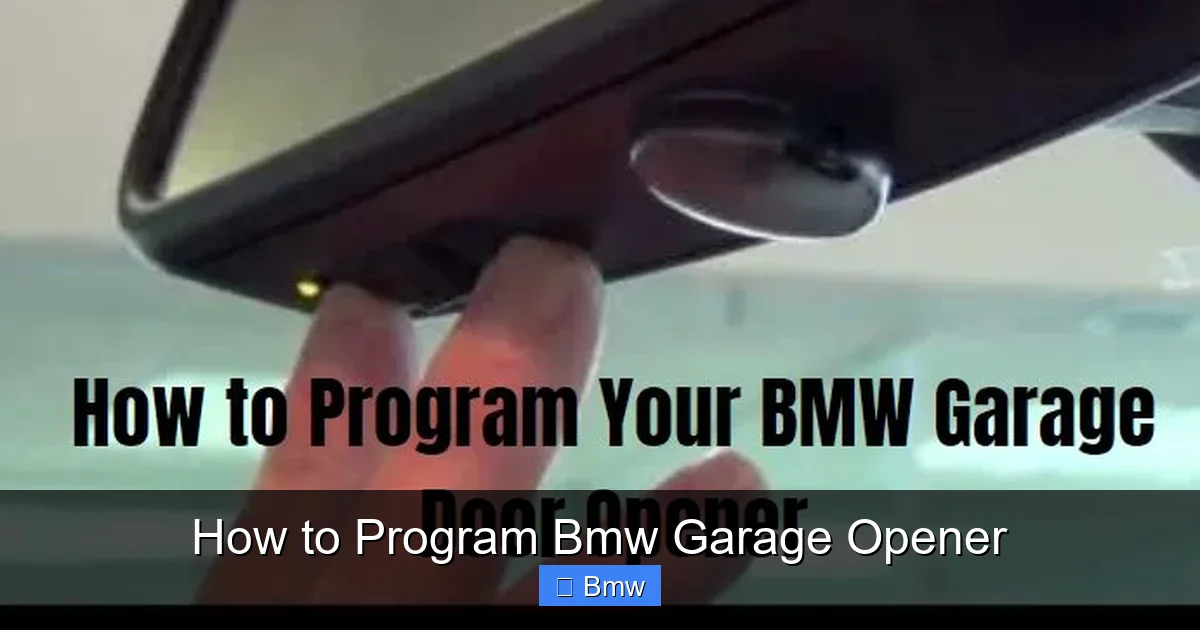 How to Program Bmw Garage Opener