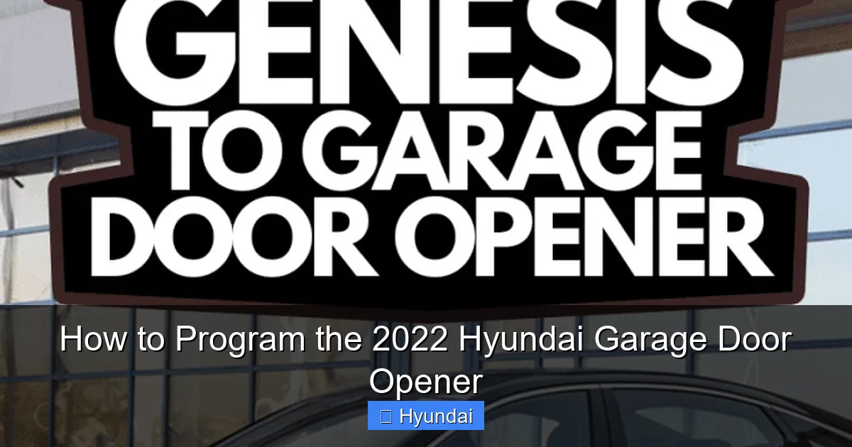 How to Program the 2022 Hyundai Garage Door Opener