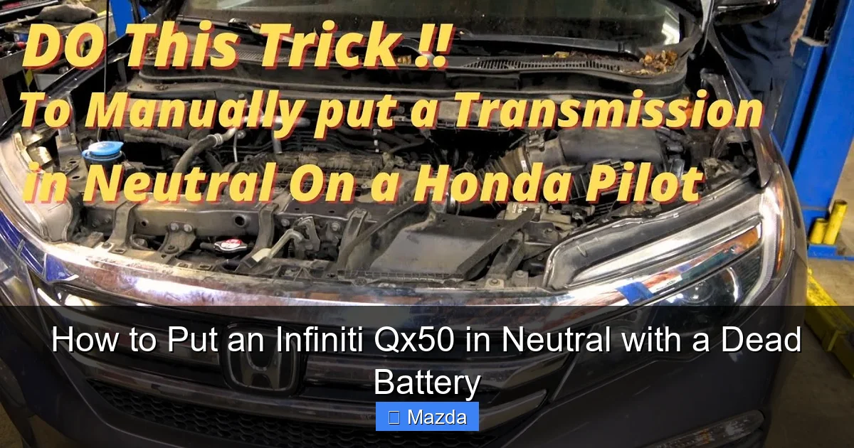 How to Put an Infiniti Qx50 in Neutral with a Dead Battery