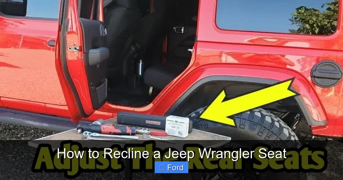 How to Recline a Jeep Wrangler Seat