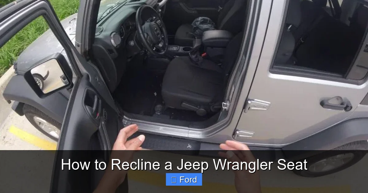 How to Recline a Jeep Wrangler Seat