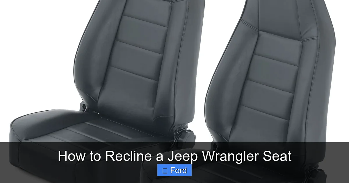 How to Recline a Jeep Wrangler Seat
