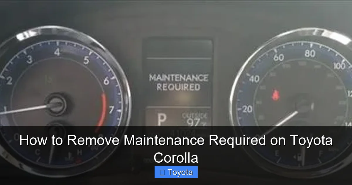 How to Remove Maintenance Required on Toyota Corolla