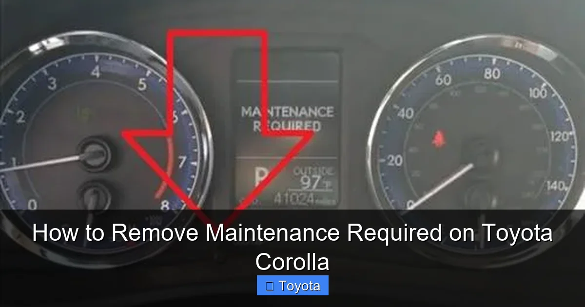How to Remove Maintenance Required on Toyota Corolla