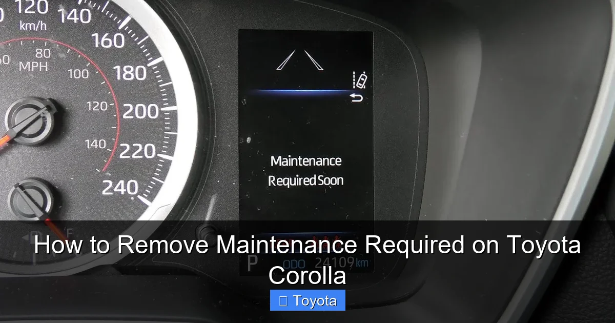 How to Remove Maintenance Required on Toyota Corolla