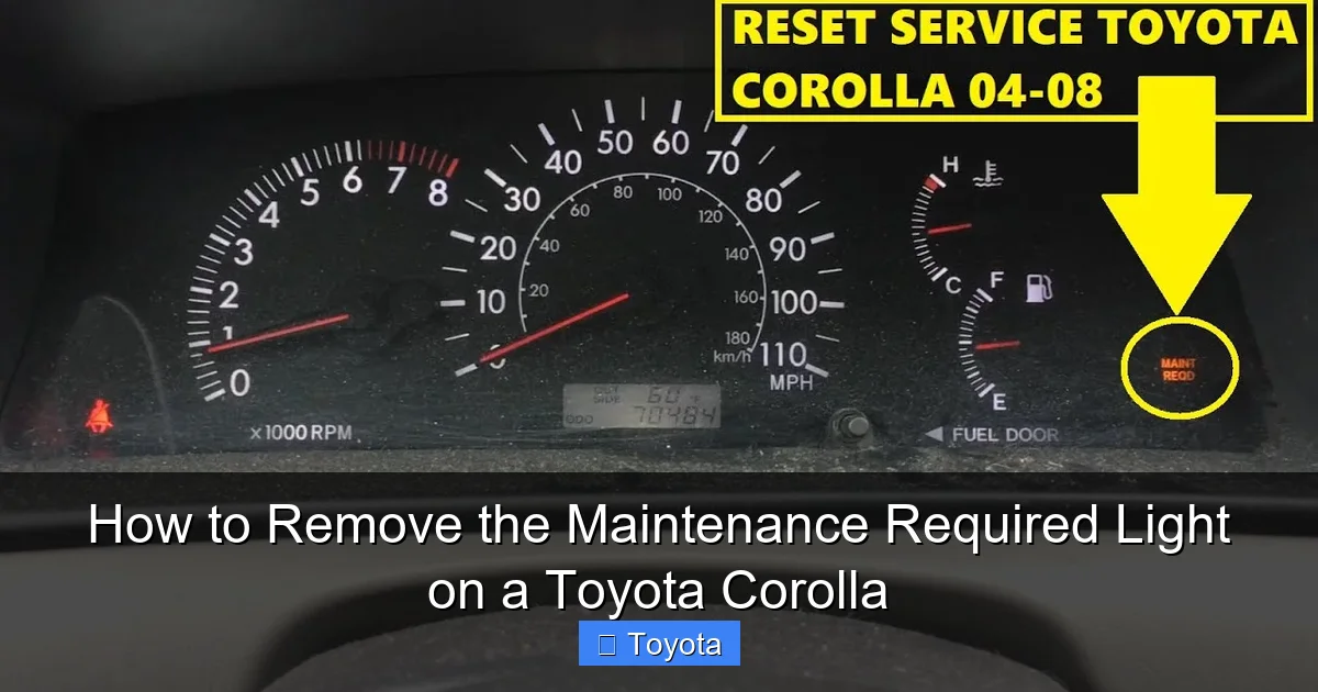 How to Remove the Maintenance Required Light on a Toyota Corolla