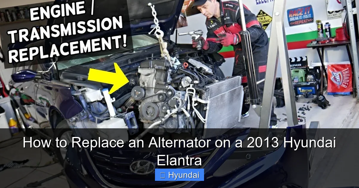 How to Replace an Alternator on a 2013 Hyundai Elantra