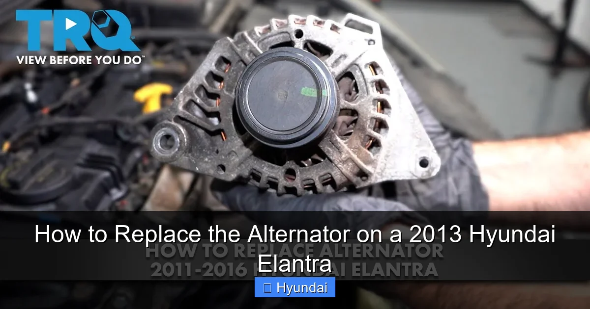How to Replace the Alternator on a 2013 Hyundai Elantra
