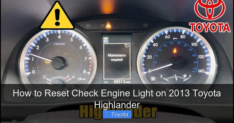 How to Reset Check Engine Light on 2013 Toyota Highlander