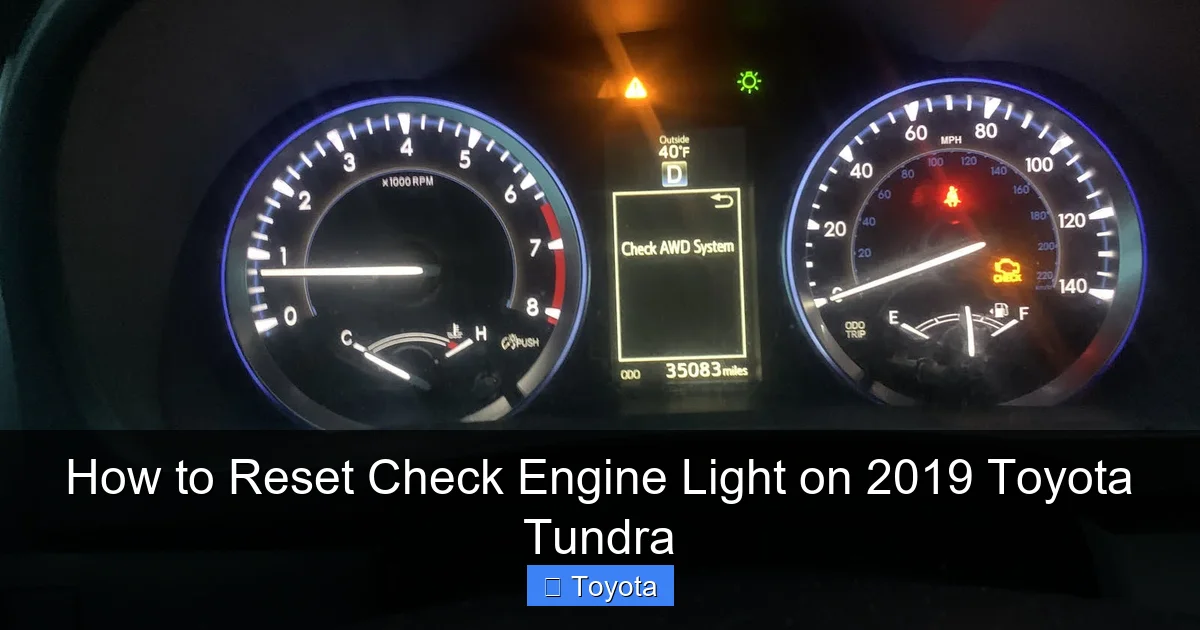 How to Reset Check Engine Light on 2019 Toyota Tundra