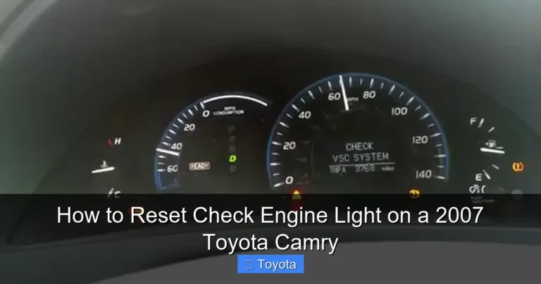 How to Reset Check Engine Light on a 2007 Toyota Camry