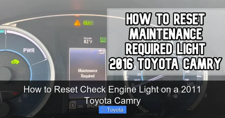 How to Reset Check Engine Light on a 2011 Toyota Camry