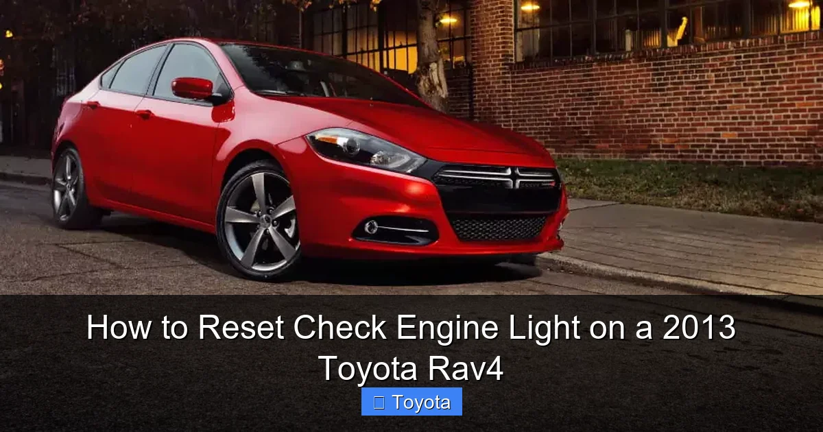How to Reset Check Engine Light on a 2013 Toyota Rav4