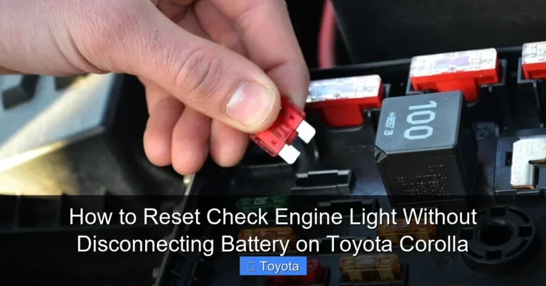 How to Reset Check Engine Light Without Disconnecting Battery on Toyota Corolla