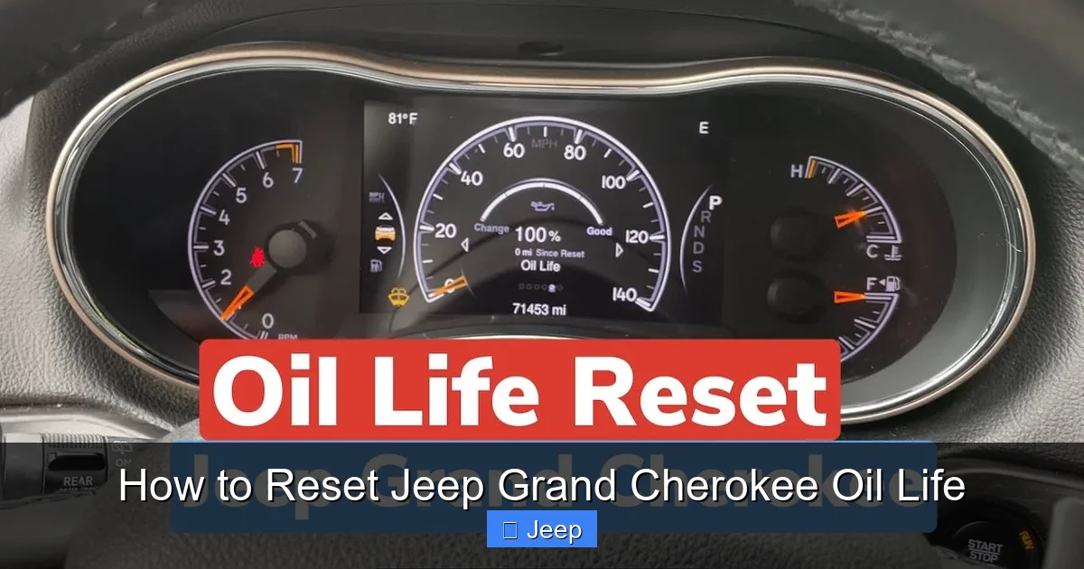 How to Reset Jeep Grand Cherokee Oil Life