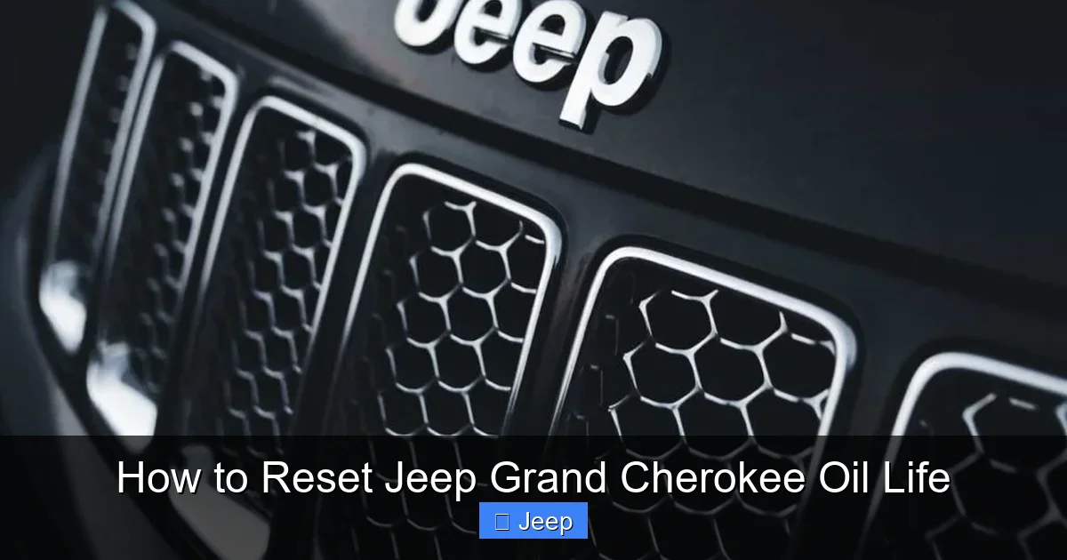 How to Reset Jeep Grand Cherokee Oil Life