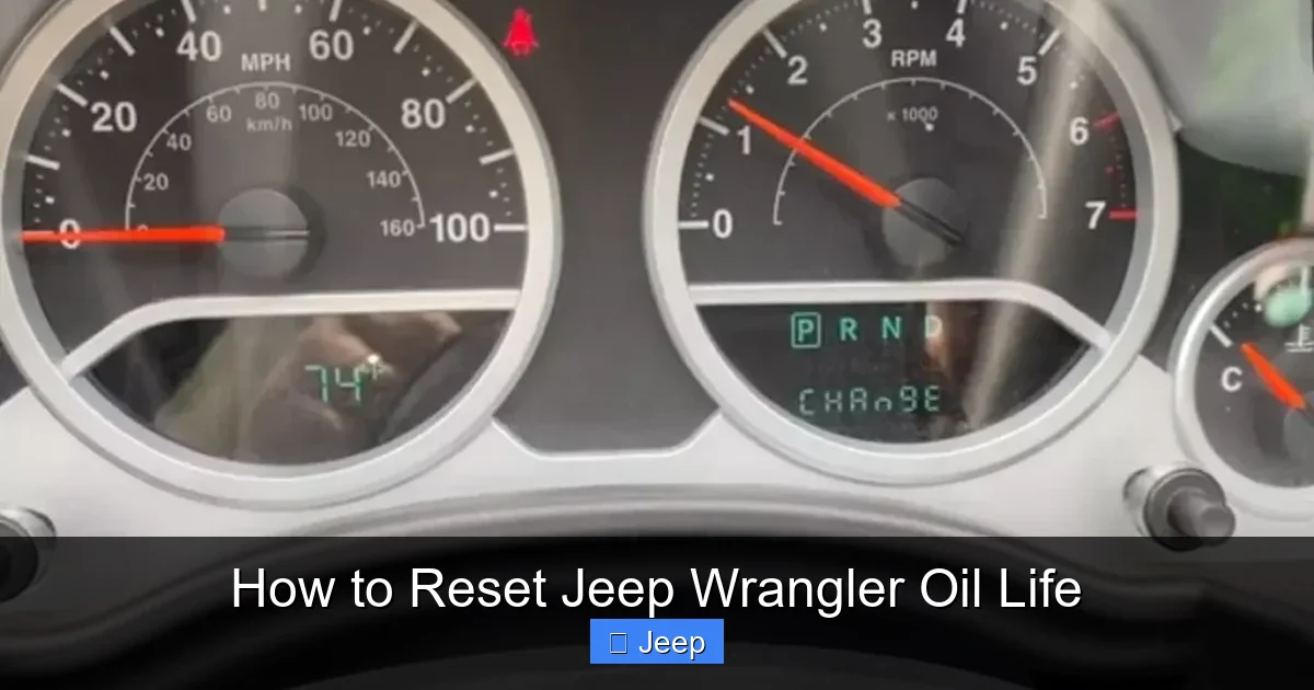 How to Reset Jeep Wrangler Oil Life