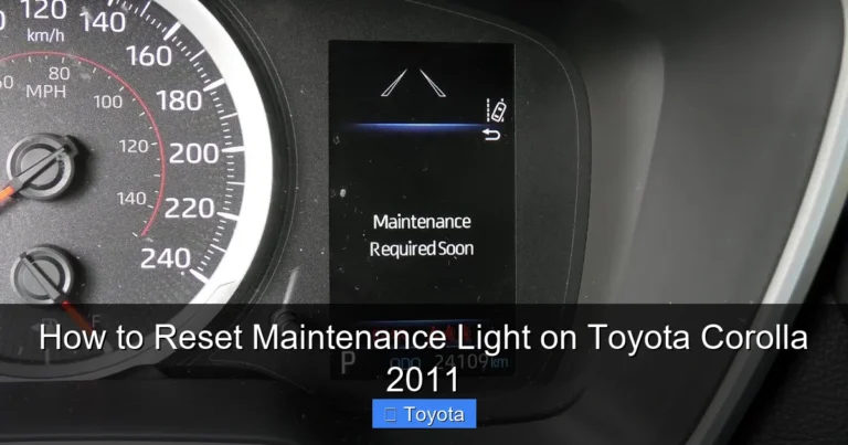 How to Reset Maintenance Light on Toyota Corolla 2011