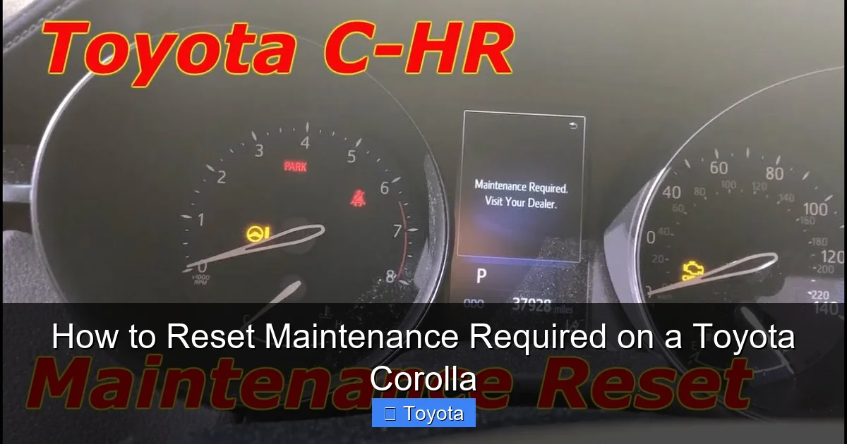 How to Reset Maintenance Required on a Toyota Corolla