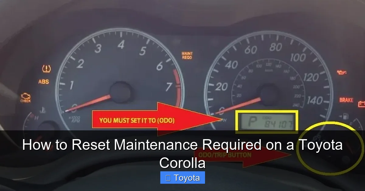 How to Reset Maintenance Required on a Toyota Corolla